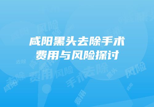 咸阳黑头去除手术费用与风险探讨