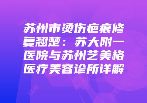 苏州市烫伤疤痕修复翘楚：苏大附一医院与苏州艺美格医疗美容诊所详解