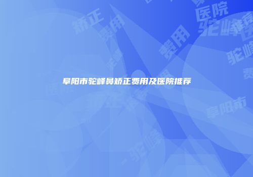 阜阳市驼峰鼻矫正费用及医院推荐