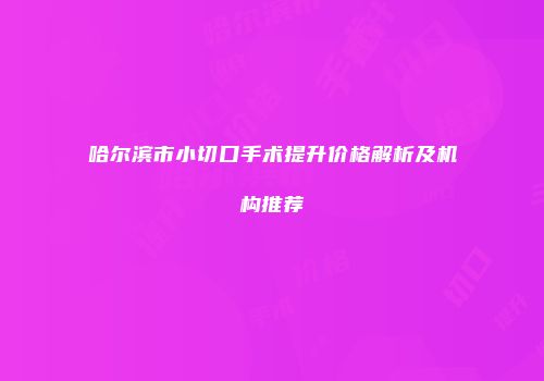 哈尔滨市小切口手术提升价格解析及机构推荐