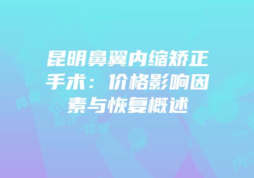 昆明鼻翼内缩矫正手术：价格影响因素与恢复概述