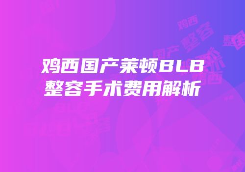 鸡西国产莱顿BLB整容手术费用解析
