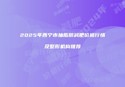 2025年西宁市抽脂肪减肥价格行情及整形机构推荐
