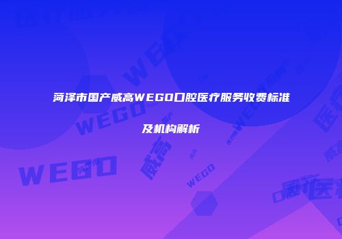 菏泽市国产威高WEGO口腔医疗服务收费标准及机构解析