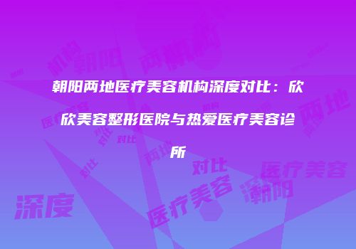 朝阳两地医疗美容机构深度对比：欣欣美容整形医院与热爱医疗美容诊所