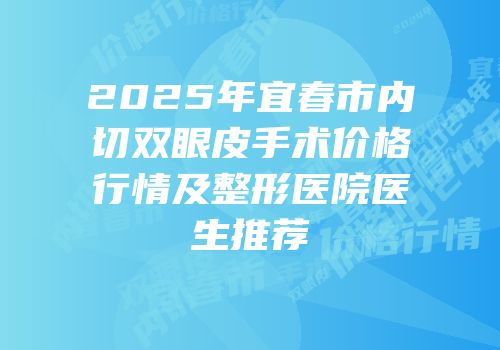 2025年宜春市内切双眼皮手术价格行情及整形医院医生推荐