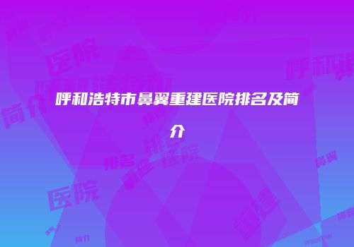 呼和浩特市鼻翼重建医院排名及简介