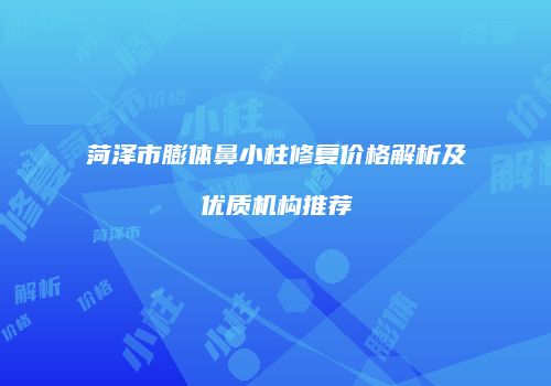 菏泽市膨体鼻小柱修复价格解析及优质机构推荐