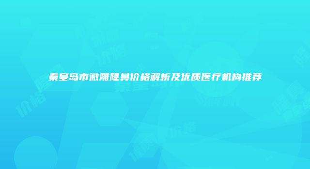 秦皇岛市微雕隆鼻价格解析及优质医疗机构推荐