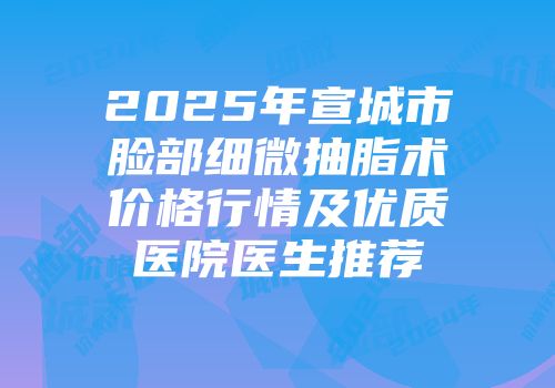 2025年宣城市脸部细微抽脂术价格行情及优质医院医生推荐