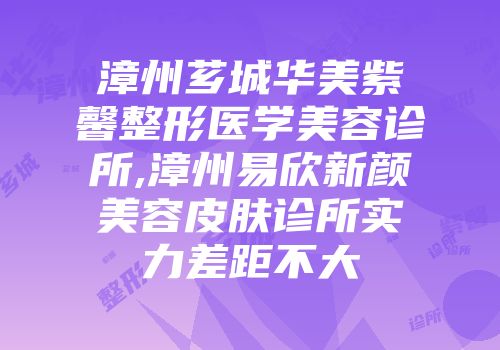 漳州芗城华美紫馨整形医学美容诊所,漳州易欣新颜美容皮肤诊所实力差距不大