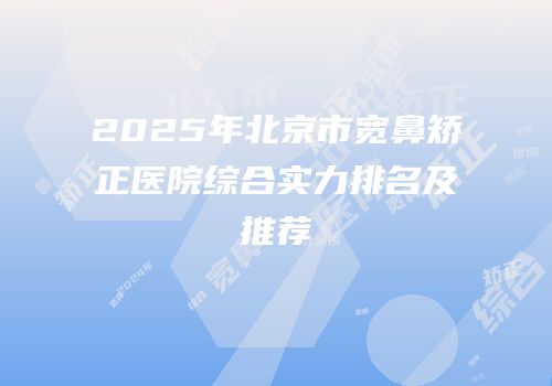 2025年北京市宽鼻矫正医院综合实力排名及推荐