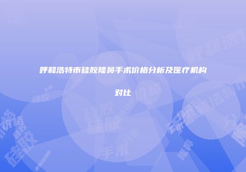 呼和浩特市硅胶隆鼻手术价格分析及医疗机构对比