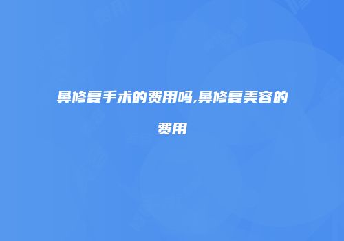 鼻修复手术的费用吗,鼻修复美容的费用