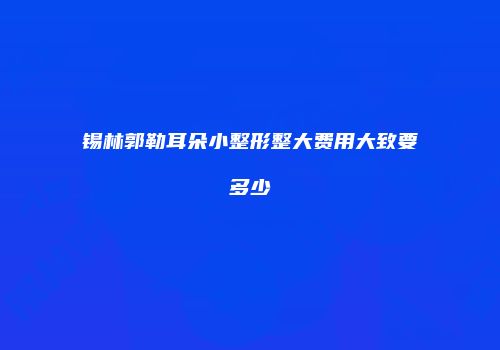 锡林郭勒耳朵小整形整大费用大致要多少