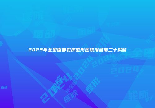 2025年全国面部轮廓整形医院排名前二十揭晓