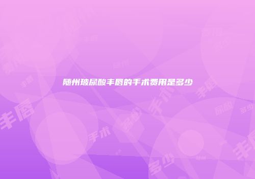 随州玻尿酸丰唇的手术费用是多少