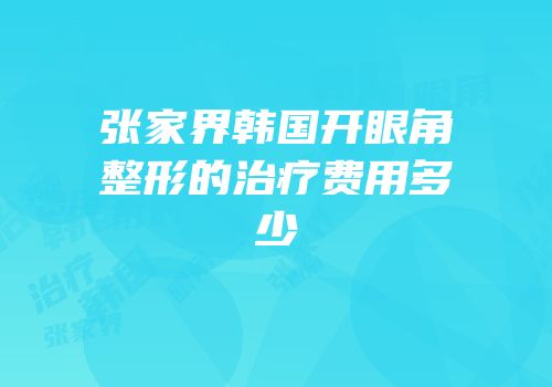 张家界韩国开眼角整形的治疗费用多少