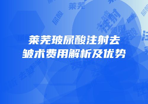 莱芜玻尿酸注射去皱术费用解析及优势
