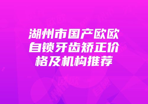 湖州市国产欧欧自锁牙齿矫正价格及机构推荐