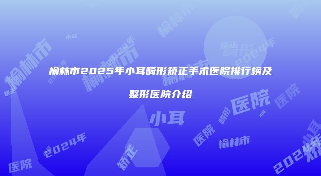 榆林市2025年小耳畸形矫正手术医院排行榜及整形医院介绍