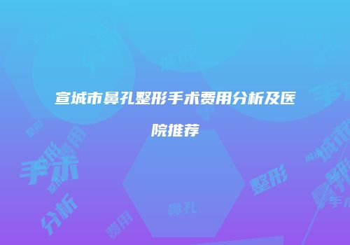 宣城市鼻孔整形手术费用分析及医院推荐