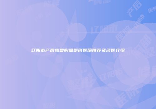 辽阳市产后修复胸部整形医院推荐及名医介绍