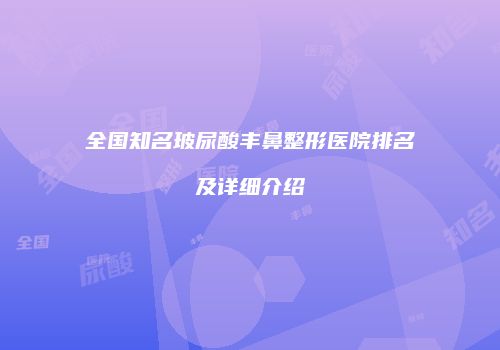 全国知名玻尿酸丰鼻整形医院排名及详细介绍