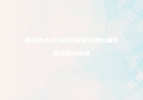 株洲市水动力微创吸脂减肥价格行情及机构推荐
