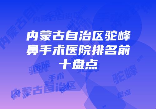 内蒙古自治区驼峰鼻手术医院排名前十盘点
