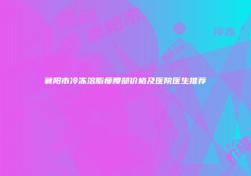 襄阳市冷冻溶脂瘦腰部价格及医院医生推荐
