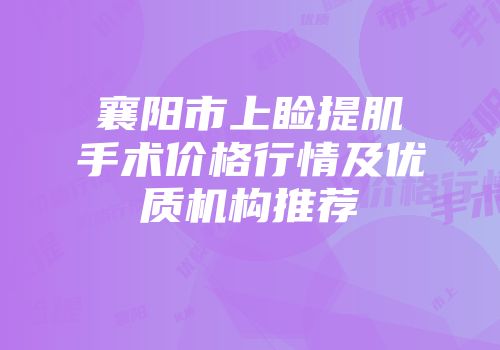 襄阳市上睑提肌手术价格行情及优质机构推荐