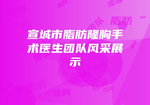 宣城市脂肪隆胸手术医生团队风采展示