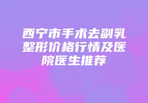 西宁市手术去副乳整形价格行情及医院医生推荐