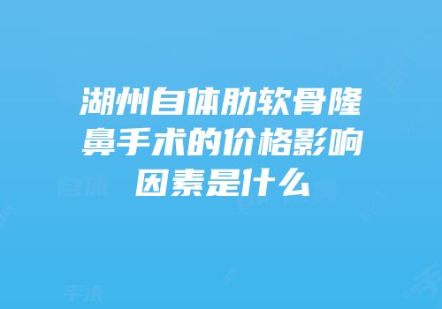 湖州自体肋软骨隆鼻手术的价格影响因素是什么