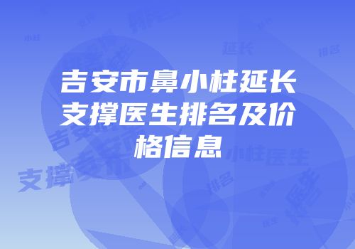吉安市鼻小柱延长支撑医生排名及价格信息