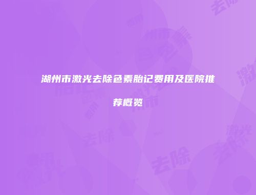 湖州市激光去除色素胎记费用及医院推荐概览