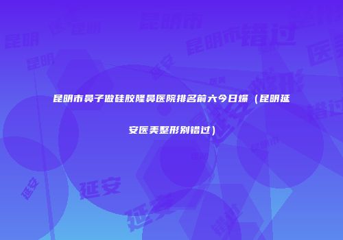 昆明市鼻子做硅胶隆鼻医院排名前六今日爆（昆明延安医美整形别错过）