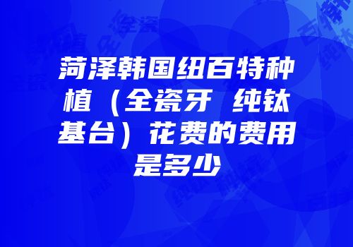 菏泽韩国纽百特种植（全瓷牙 纯钛基台）花费的费用是多少