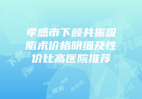 孝感市下颌共振吸脂术价格明细及性价比高医院推荐