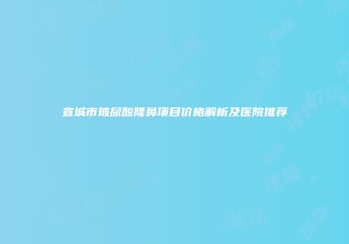 宣城市玻尿酸隆鼻项目价格解析及医院推荐