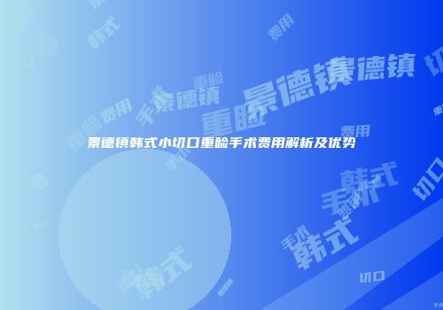 景德镇韩式小切口重睑手术费用解析及优势