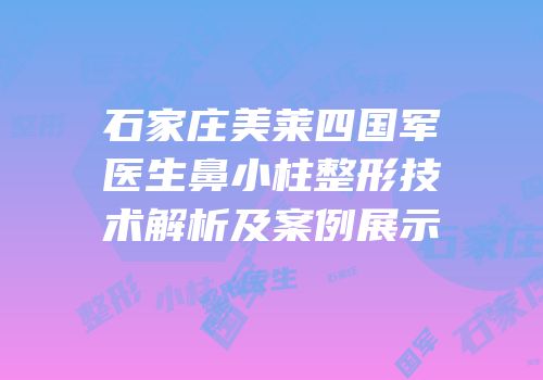 石家庄美莱四国军医生鼻小柱整形技术解析及案例展示