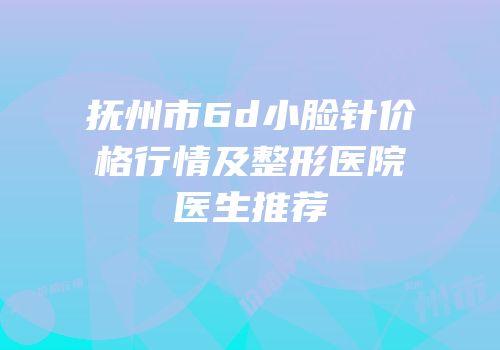 抚州市6d小脸针价格行情及整形医院医生推荐
