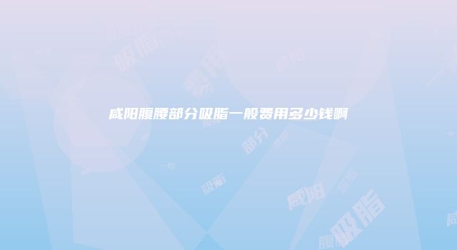 咸阳腹腰部分吸脂一般费用多少钱啊