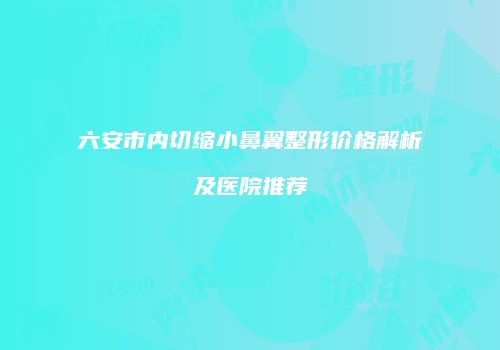六安市内切缩小鼻翼整形价格解析及医院推荐