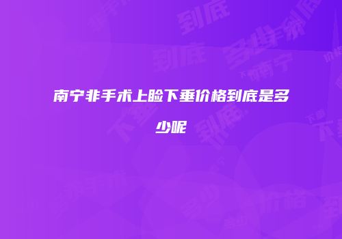 南宁非手术上睑下垂价格到底是多少呢