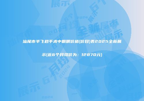 汕尾市半飞秒手术中眼睛价格(价目)表2025全新展示(近6个月均价为：12870元)