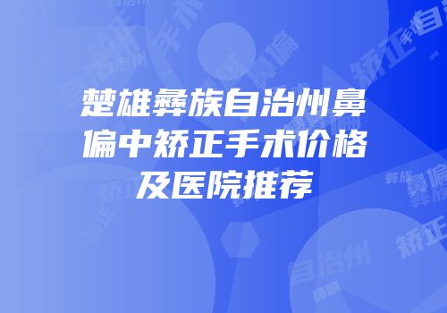 楚雄彝族自治州鼻偏中矫正手术价格及医院推荐