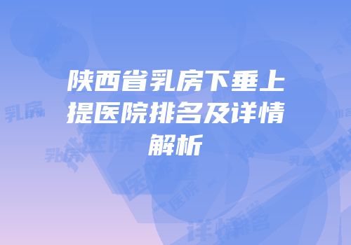 陕西省乳房下垂上提医院排名及详情解析